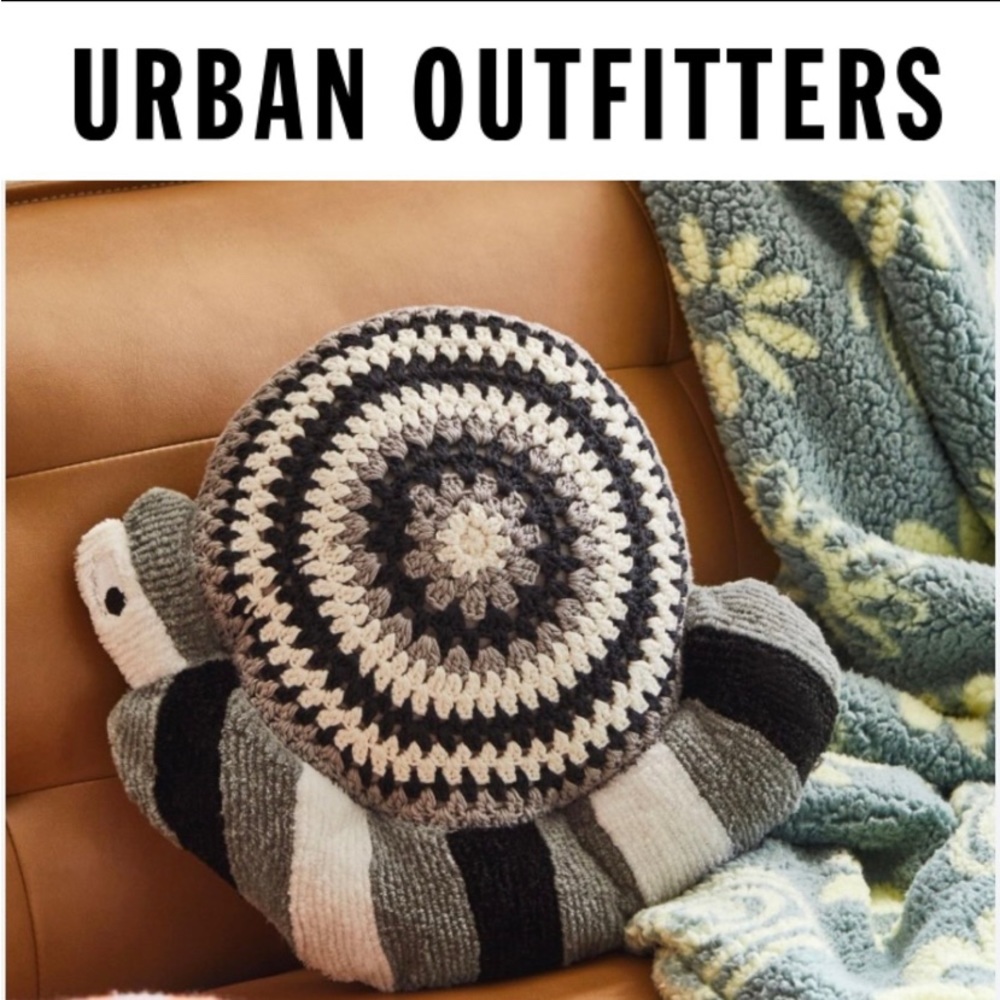 Urban Outfitters Crotchet Snail Throw Pillow